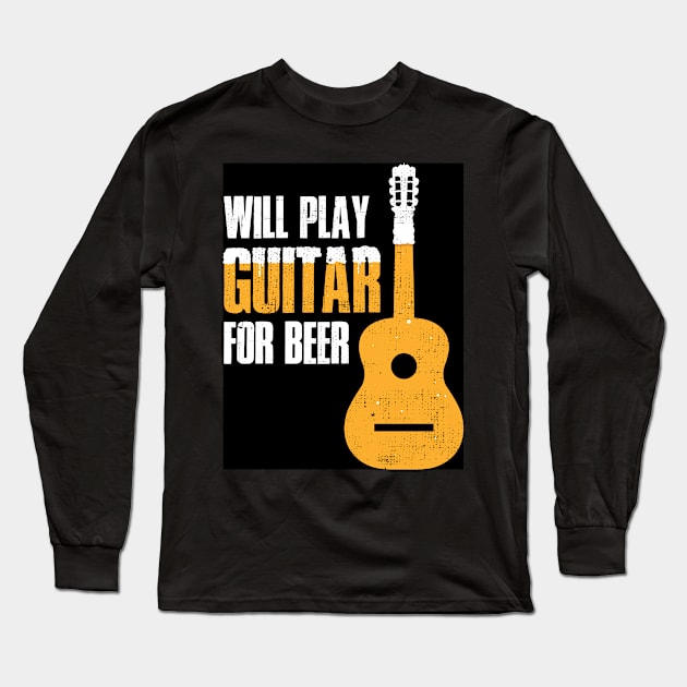 Funny Guitarist Funny Guitarist Gift Long Sleeve T-Shirt by CatRobot